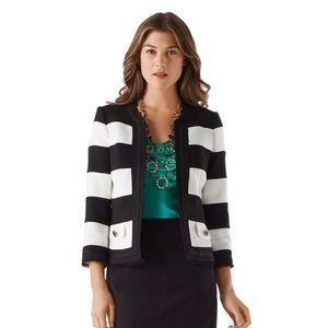 White House Black Market Mod Stripe Texture Jacket NWT Size 4